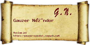 Gauzer Nándor névjegykártya